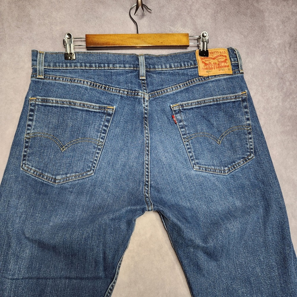 Levis 505 Mens Jeans W36 L30 Regular‎ Fit Straight Leg Medium Wash Blue Denim